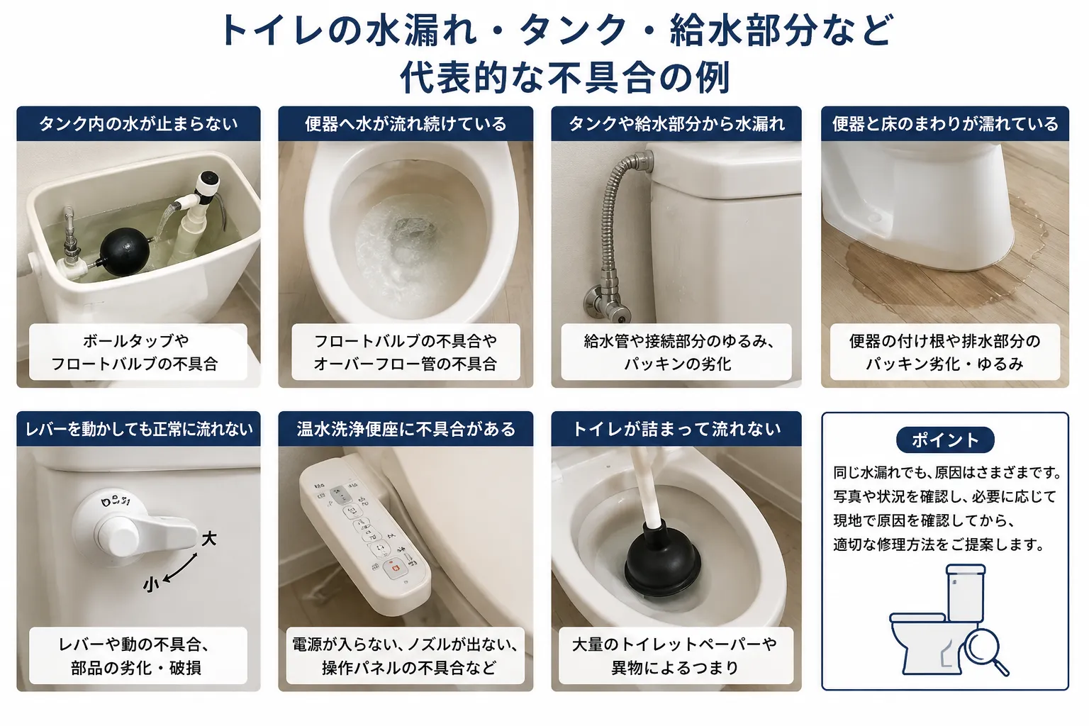 船橋市の賃貸物件でトイレの故障・水漏れ｜入居中修繕を依頼できる業者