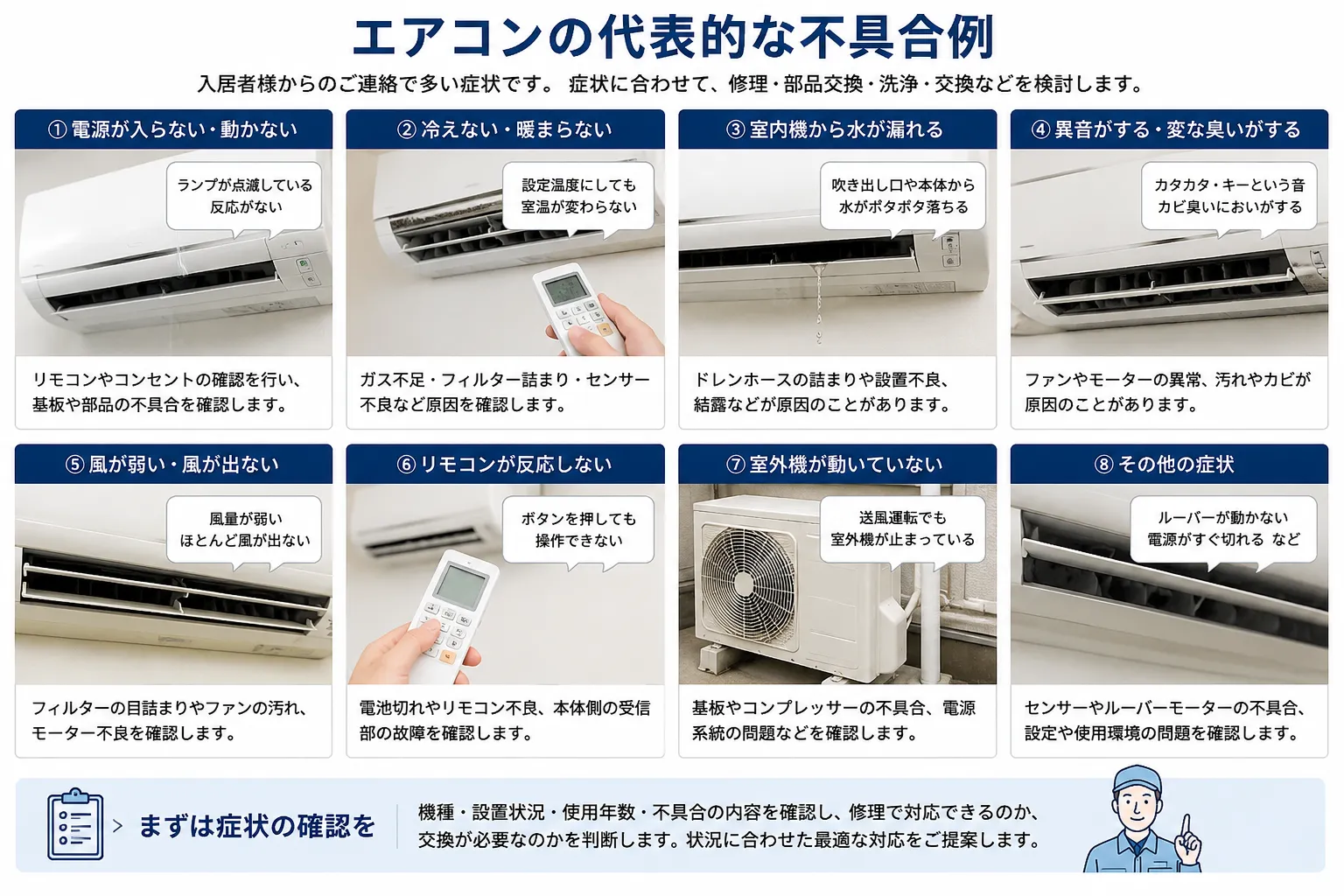 船橋市の賃貸物件でエアコン故障｜入居中の修理・交換を依頼できる業者